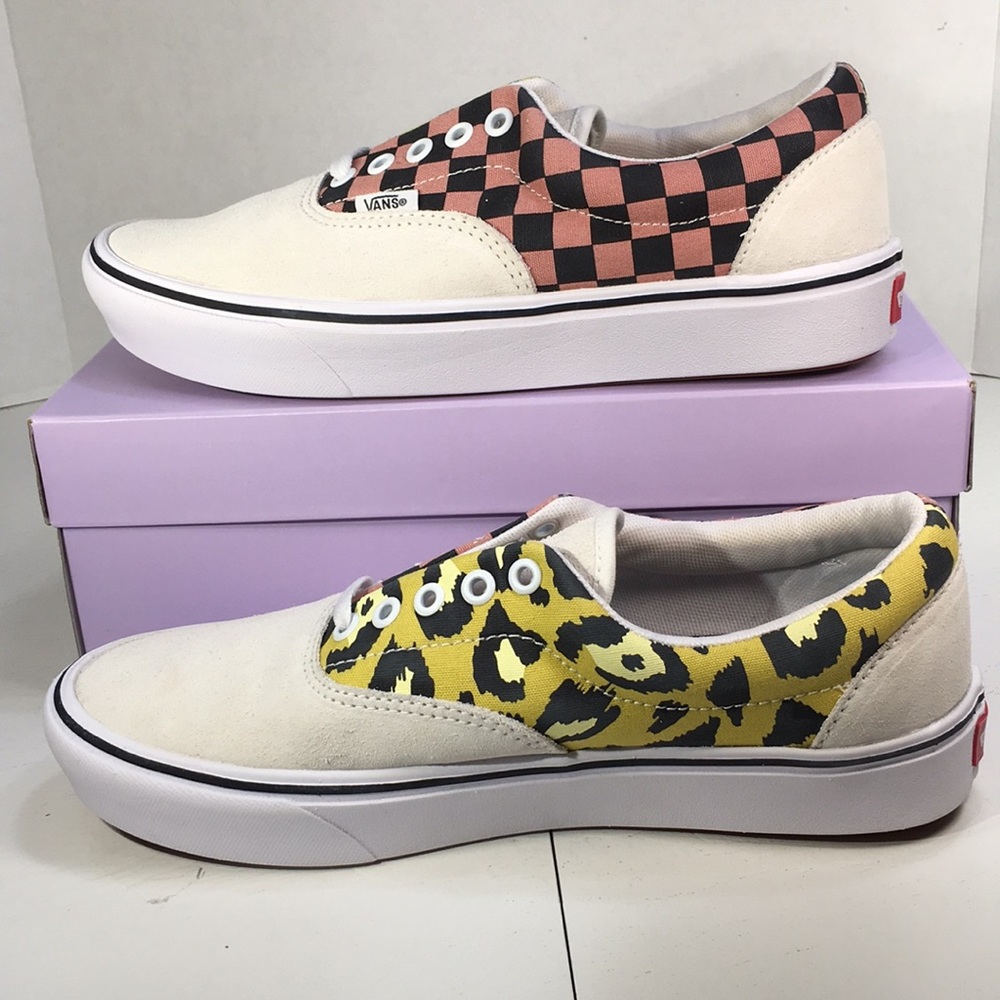 NWT Vans Comfycush Era Checker/Leopard Mix Sneakers Unisex Women’s 9.5 Men’s 8